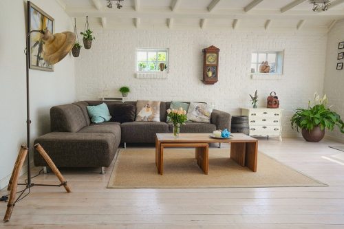 Look of a living room showing its flooring and interior